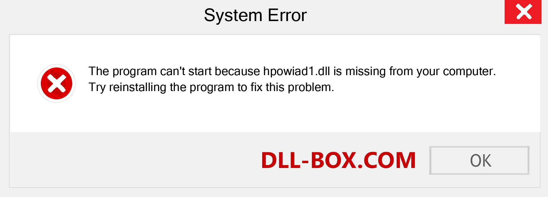  hpowiad1.dll file is missing?. Download for Windows 7, 8, 10 - Fix  hpowiad1 dll Missing Error on Windows, photos, images
